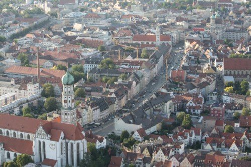 maxstrasse und St Ulrich Augsburg